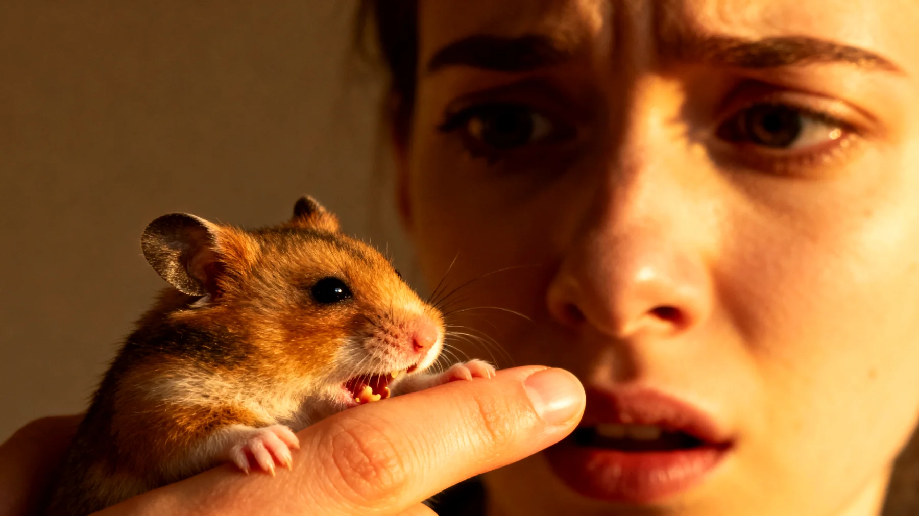 Junger Hamster zeigt unerwünschtes Verhalten wie Beißen, nächtliche Unruhe oder Käfigknabbern, was auf mangelnde Eingewöhnung, falsche Handhabung oder unzureichende Beschäftigung zurückzuführen ist"